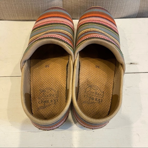 Dansko Vegan Striped Espadrille Clogs Sz 36 - Picture 6 of 8